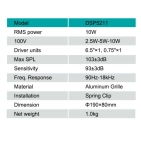 DSPPA DSP5211 Коаксіальний безрамковий стельовий динамік потужністю 10 Вт DSPPA DSP5211 Коаксіальний безрамковий стельовий динамік потужністю 10 Вт