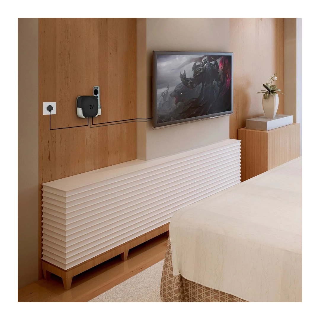 Настінний тримач Кронштейн для кріплення Apple TV 4K 2/3/4/5/6 Gen White
