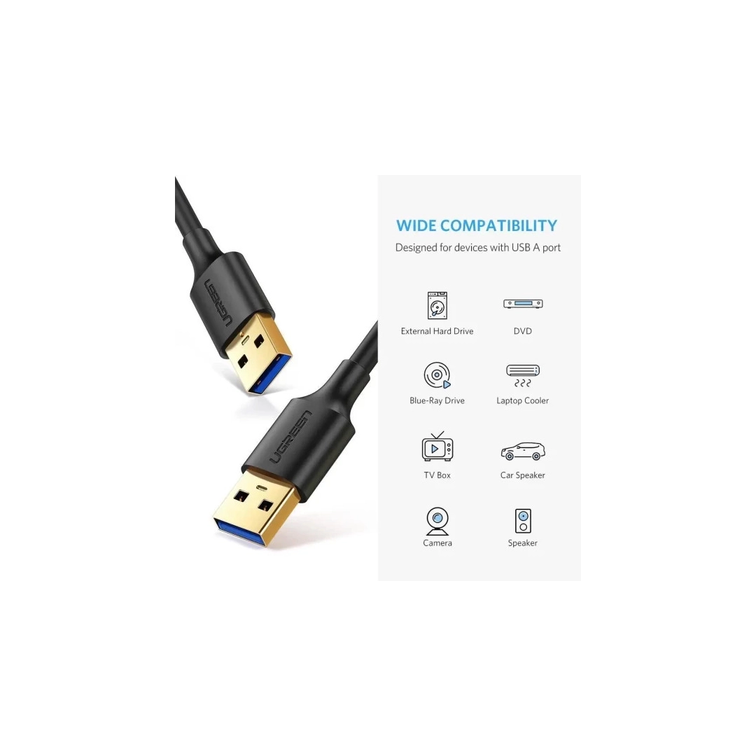 Кабель HDMI Ugreen US128 USB-A 3.0 - USB-A 3.0, 1m Black 10370 Кабель HDMI Ugreen US128 USB-A 3.0 - USB-A 3.0, 1m Black 10370