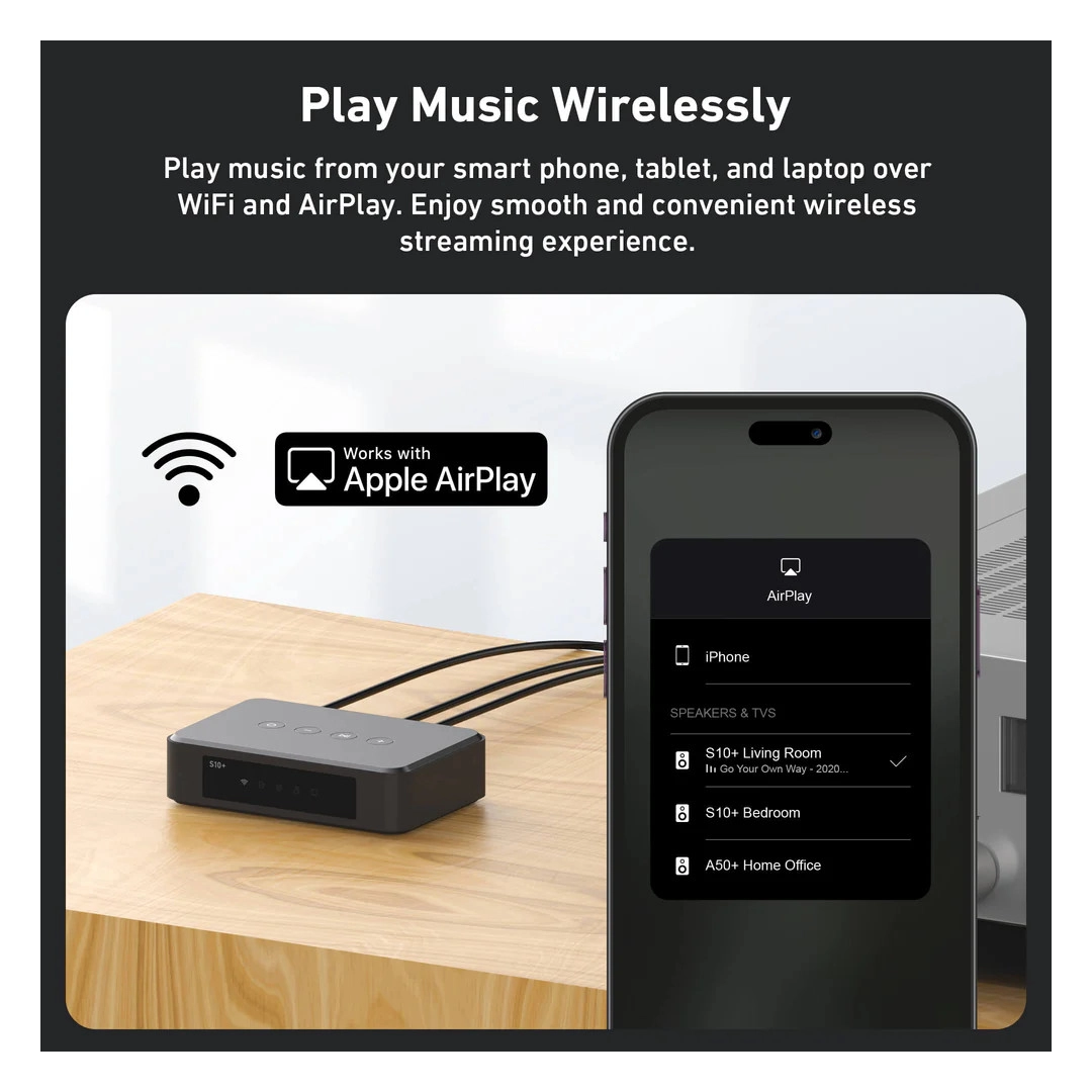 Підсилювач Arylic S10+ Wireless Mini Stereo Preamplifier Підсилювач Arylic S10+ Wireless Mini Stereo Preamplifier