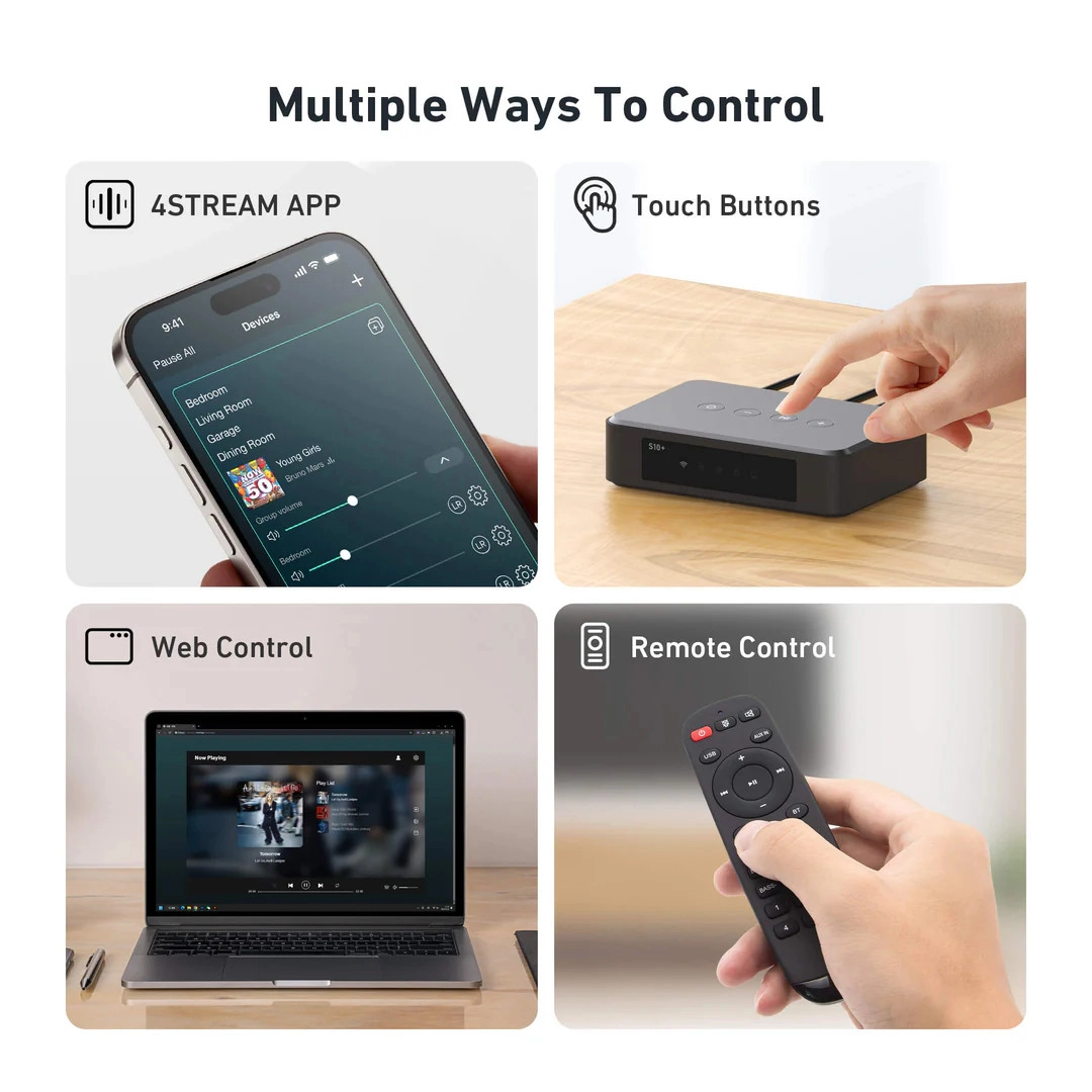 Підсилювач Arylic S10+ Wireless Mini Stereo Preamplifier Підсилювач Arylic S10+ Wireless Mini Stereo Preamplifier