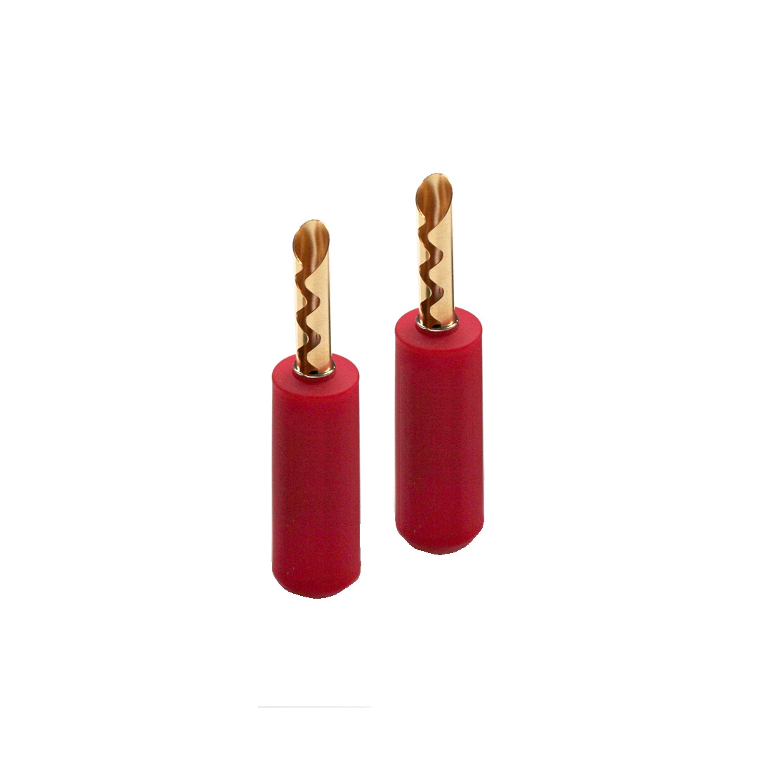 Рознімання Chord Crimp Gold Banana Plug & Red Cap