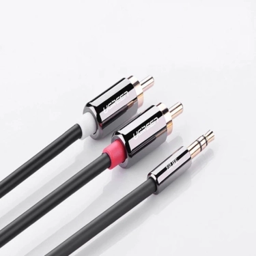 Аудіокабель Ugreen AV116 3.5 mm to 2RCA Audio Cable, 1 m Black 10749