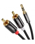 Аудіокабель Ugreen AV116 3.5 mm to 2RCA Audio Cable, 1 m Black 10749