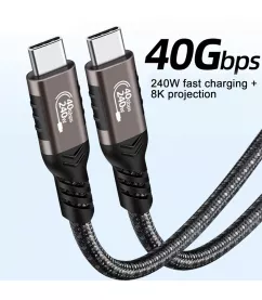 AirBase USB4-0.5 Cable 40Gbps Supports 100W (20V, 5A) Charging, 0.5meter