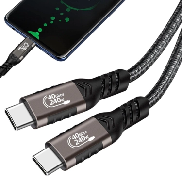 AirBase USB4-0.5 Cable 40Gbps Supports 100W (20V, 5A) Charging, 0.5meter