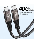 AirBase USB4-0.5 Cable 40Gbps Supports 100W (20V, 5A) Charging, 0.5meter