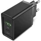 Зарядний пристрій Vention USB Type C+QC4.0 (18-20W) Black (FBBB0-EU) Зарядний пристрій Vention USB Type C+QC4.0 (18-20W) Black (FBBB0-EU)