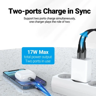 Зарядний пристрій Vention USB Type C + QC4.0 (18-20W) White (FBBW0-EU)