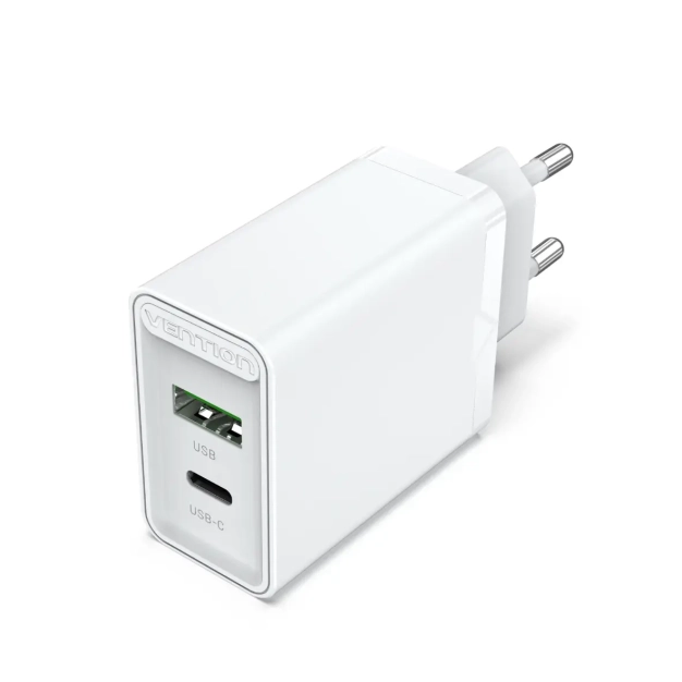 Зарядний пристрій Vention USB Type C + QC4.0 (18-20W) White (FBBW0-EU)