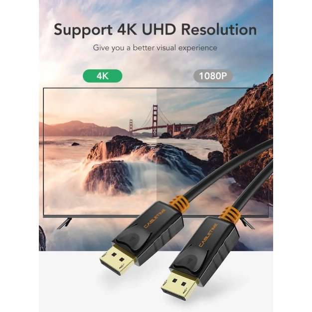 Кабель Cabletime DisplayPort v1.2 1.8m Black, 4K 60Hz, 2K 144Hz (CD21K) Кабель Cabletime DisplayPort v1.2 1.8m Black, 4K 60Hz, 2K 144Hz (CD21K)