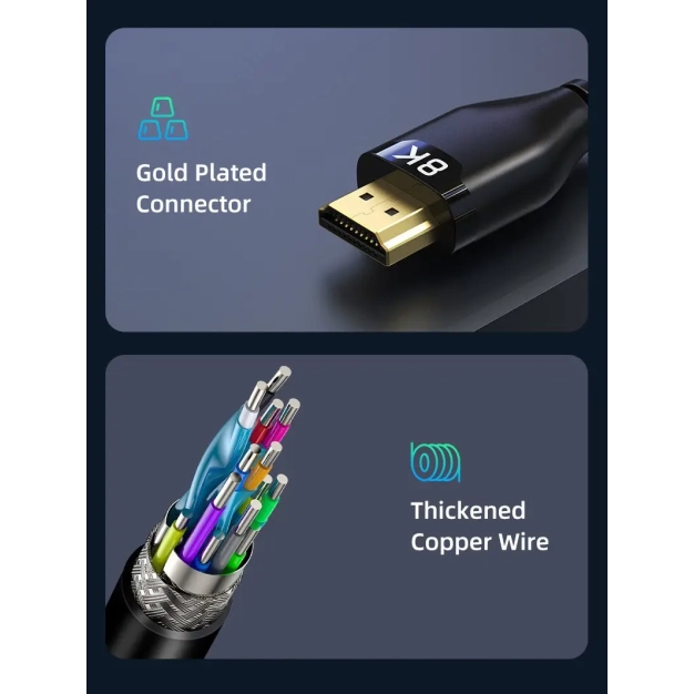 Кабель Cabletime HDMI-HDMI, 1 m, v2.1, 8K 60Hz, 4K 165Hz (CH12H) купити Кабель Cabletime HDMI-HDMI, 1 m, v2.1, 8K 60Hz, 4K 165Hz (CH12H) купити