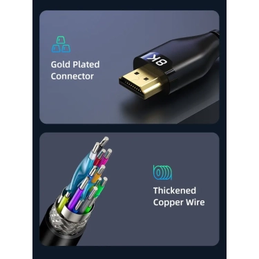 Кабель Cabletime HDMI-HDMI, 1 m, v2.1, 8K 60Hz, 4K 165Hz (CH12H) купити