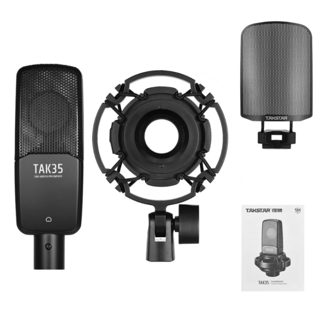 Високочутливий конденсаторний мікрофон  Takstar TAK35 Wired microphone Black Високочутливий конденсаторний мікрофон  Takstar TAK35 Wired microphone Black