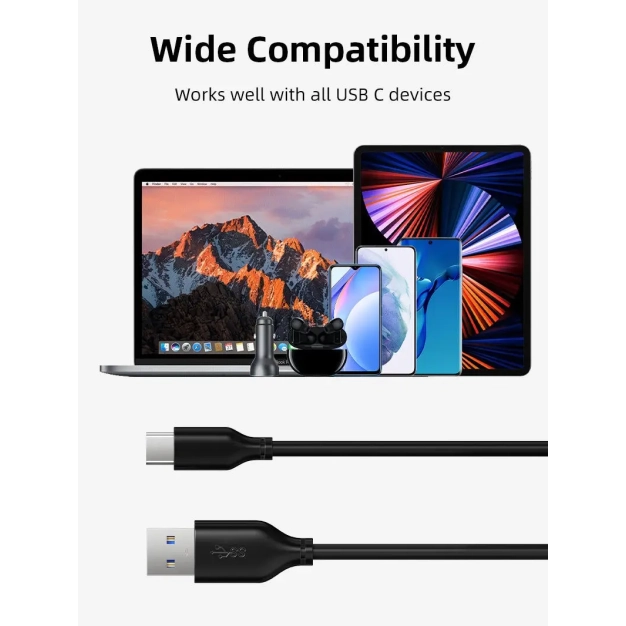 Кабель Vention Cabletime USB A-USB C 2 м, 5V/3A, Black (CA42L) Кабель Vention Cabletime USB A-USB C 2 м, 5V/3A, Black (CA42L)