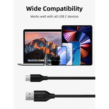 Кабель Vention Cabletime USB A-USB C 1.5 м, 5V/3A, Black (CA42J)