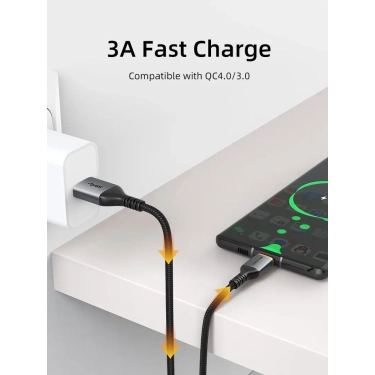 Кабель Vention Cabletime USB A - USB C 2 м, 5V/3A, Black (CA40H) ціна