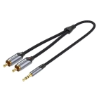 Аудіокабель Vention AUX 3.5 mm M - 2xRCA M, 3 m, Black (BCNBI) ціна Аудіокабель Vention AUX 3.5 mm M - 2xRCA M, 3 m, Black (BCNBI) ціна