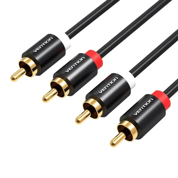 Аудіокабель Vention 2RCA Male to 2RCA Male 1m, Black (VAB-R06-B100)