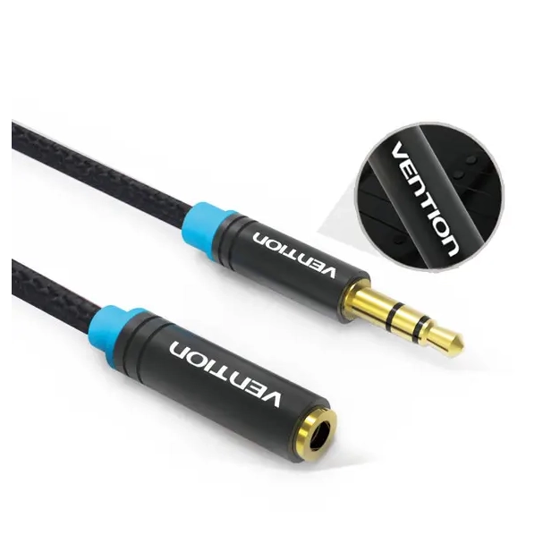 Аудіокабель Vention 3.5 mm M - 3.5 mm F, 0.5 m, 3 pin (VAB-B06-B050-M) Аудіокабель Vention 3.5 mm M - 3.5 mm F, 0.5 m, 3 pin (VAB-B06-B050-M)