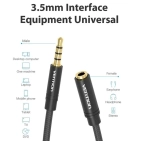 Аудіокабель Vention 3.5 mm M - 3.5 mm F, 0.5 m, 3 pin (VAB-B06-B050-M) Аудіокабель Vention 3.5 mm M - 3.5 mm F, 0.5 m, 3 pin (VAB-B06-B050-M)