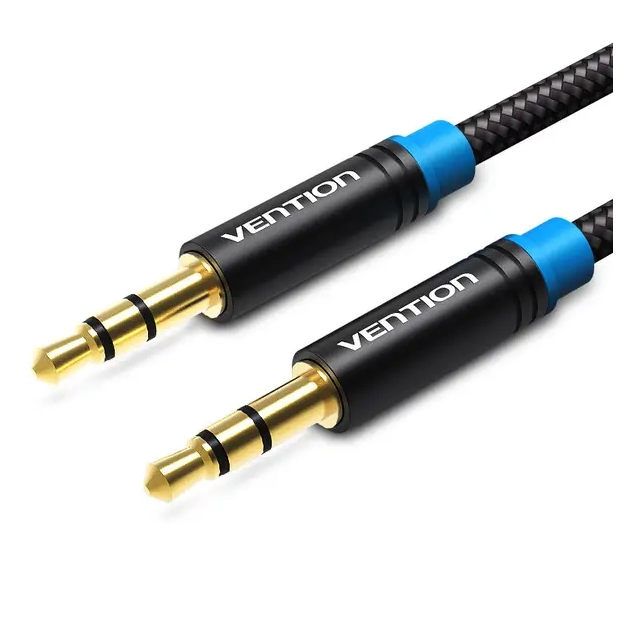 Аудиокабель Vention 3.5 M - 3.5 M, 0.5 m, Black, 3 pin (P350AC050-B-M)