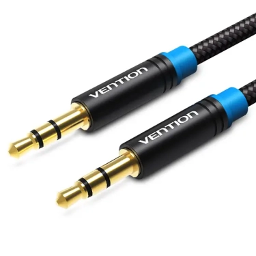Аудіокабель Vention 3.5 M - 3.5 M, 0.5 m, Black, 3 pin (P350AC050-BM)