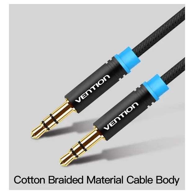 Аудіокабель Vention 3.5 M - 3.5 M, 0.5 m, Black, 3 pin (P350AC050-BM) Аудіокабель Vention 3.5 M - 3.5 M, 0.5 m, Black, 3 pin (P350AC050-BM)