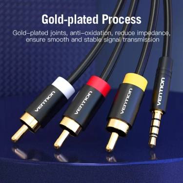 Аудіокабель Vention AUX 3.5 мм M - 3xRCA M, 1.5 m (VAB-R07-B150)