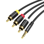 Аудіокабель Vention AUX 3.5 мм M - 3xRCA M, 1.5 m (VAB-R07-B150) Аудіокабель Vention AUX 3.5 мм M - 3xRCA M, 1.5 m (VAB-R07-B150)
