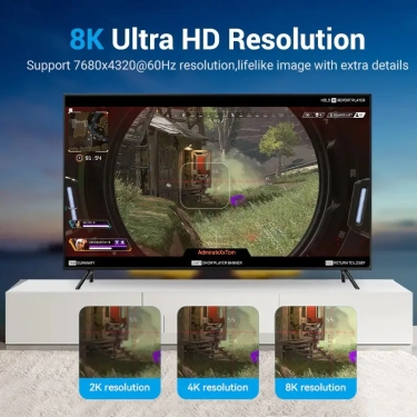 Кабель Vention DisplayPort v1.4 2m, 8K 60 Hz, 4K 144Hz, 2K 165Hz