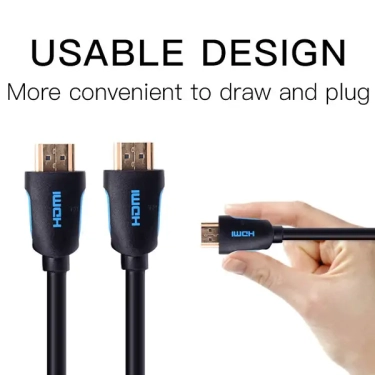 Кабель HDMI Vention HDMI-HDMI 1.5m, v2.0, 4K 60Hz (VAA-M02-B150) купити