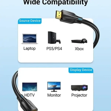Кабель Vention HDMI-HDMI 3m, v2.1, 8K 60Hz, 4K 120Hz, 2K 144Hz (AANBI)