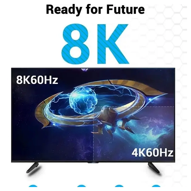 Кабель Vention HDMI-HDMI 3m, v2.1, 8K 60Hz, 4K 120Hz, 2K 144Hz (AANBI)
