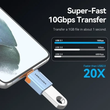 Перехідник Vention USB-C Male to USB3.0 Female OTG (CUBH0) купити
