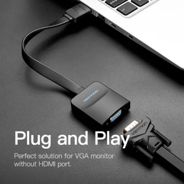 Перехідник Vention HDMI-VGA, 0.2m, звук та живлення (ACKBB / 74346) ціна