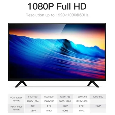 Перехідник Vention HDMI-VGA, 0.2m, звук та живлення (ACKBB / 74346) ціна