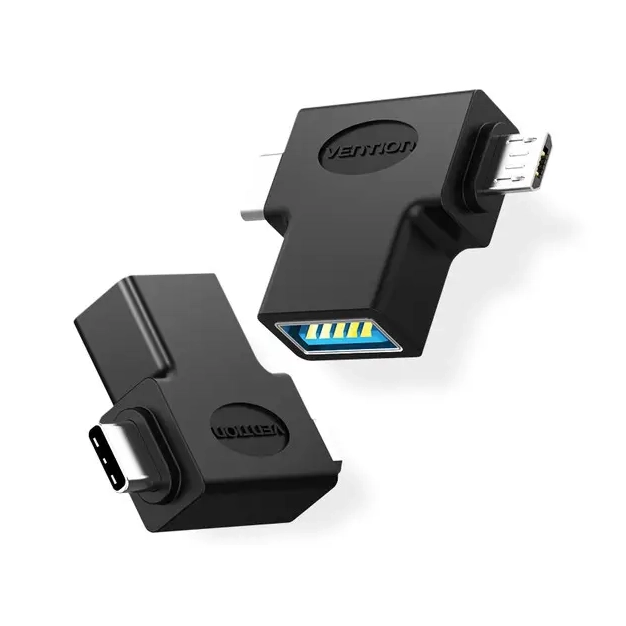 Перехідник Vention USB C 3.1/USB 3.0 OTG AF/microUSB BM (CDIB0)