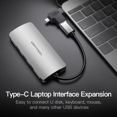 Перехідник Vention USB C 3.1/USB 3.0 OTG AF/microUSB BM (CDIB0)