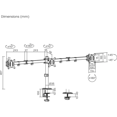 Кронштейн для телевізора Brateck LDT66-C034, відео.