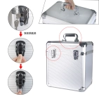 Алюмінієвий кейс для зберігання вінілових платівок розміром 12 дюймів Goka GK-R53 Silver