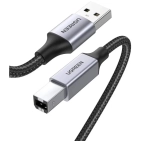 Кабель USB Ugreen US369 USB-A 2.0 - USB-B 2.0 Braided, 1.5m Black 80802 Кабель USB Ugreen US369 USB-A 2.0 - USB-B 2.0 Braided, 1.5m Black 80802