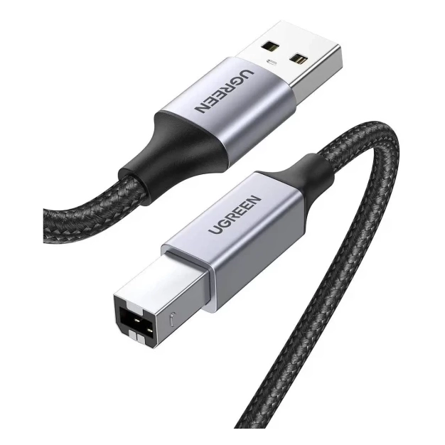 Кабель USB Ugreen US369 USB-A 2.0 - USB-B 2.0 Braided, 1.5m Black 80802