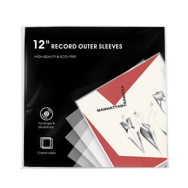LDPE Зовнішні пластикові обкладинки для вінілових платівок, 50 штук, розмір 12 дюймів Goka GK-R17P-12