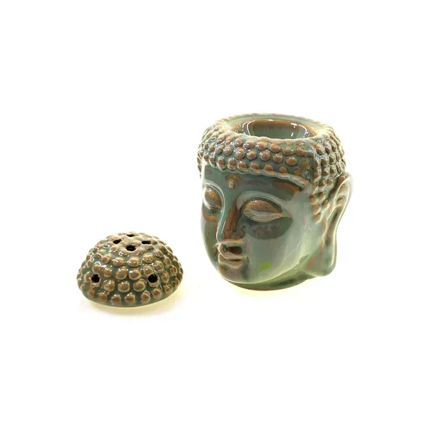 Ceramic aroma lamp Buddha green 14x10.5x11 cm