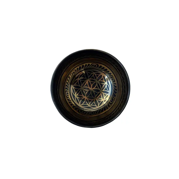 Tibetan singing bowl with engraving "Flower of Life" (D 10 cm)