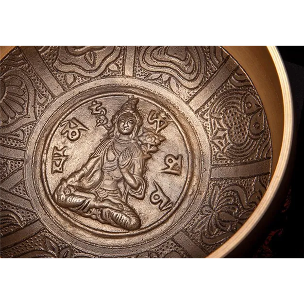 Tibetan singing bowl with engraving TARA by Bodhi (D 14 cm)