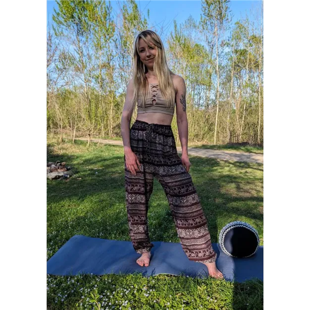 Loose trousers-harem pants Elephant Maroon RAO WEAR unisex One Size height 165-175 cm burgundy
