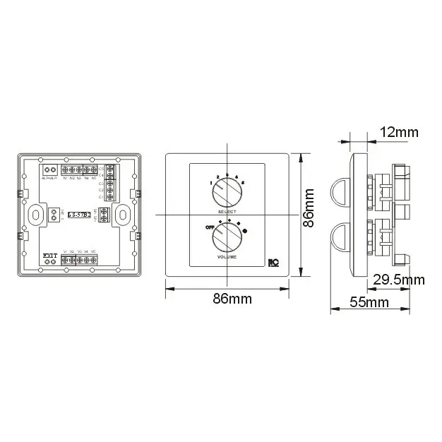 T-6S ITC Регулятор гучності 6Вт із селектором каналів T-6S ITC Регулятор гучності 6Вт із селектором каналів