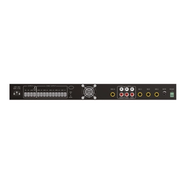 TI-350DTB Мікшируючий підсилювач 350W, 5 зон з MP3/USB/SD/FM/BT,100V/70V/4ohms, 3 MIC, 2 AUX